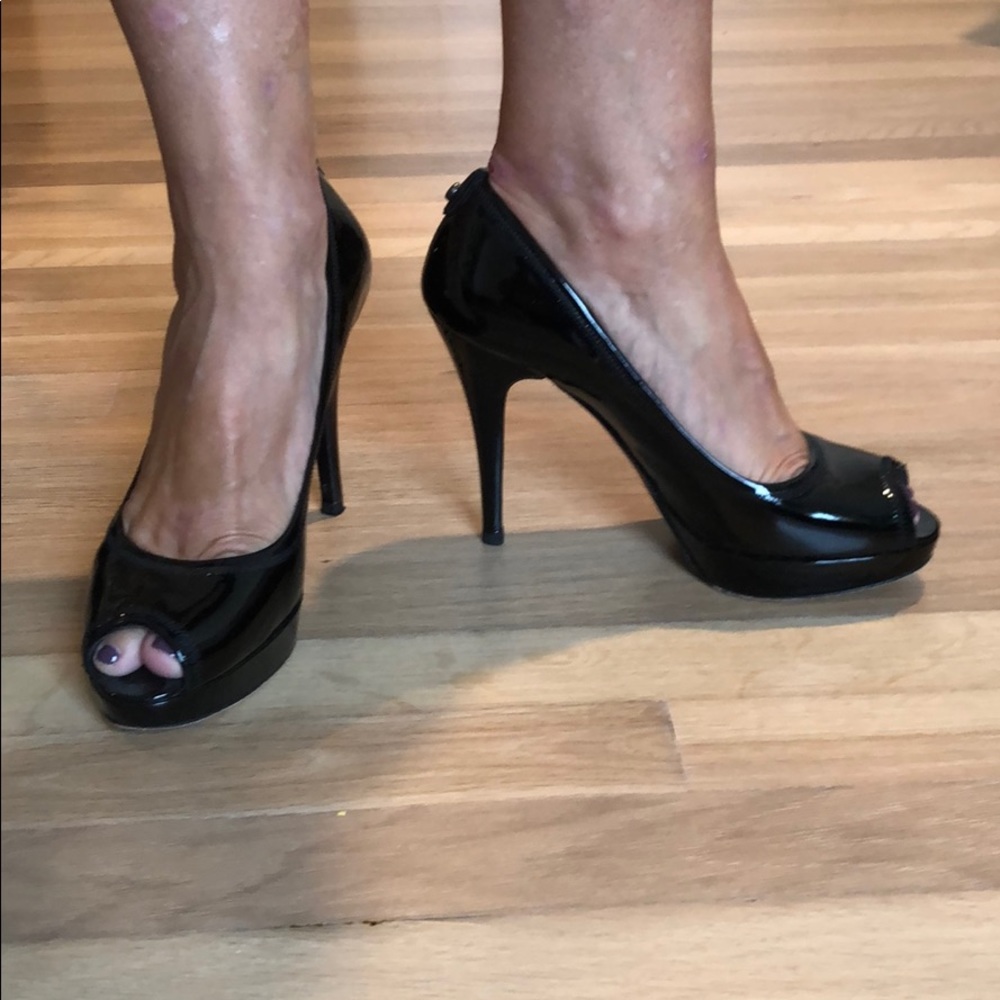 Stuart Weitzman black patent leather